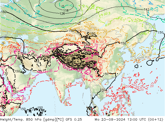 Z500/Regen(+SLP)/Z850 GFS 0.25 ma 23.09.2024 12 UTC