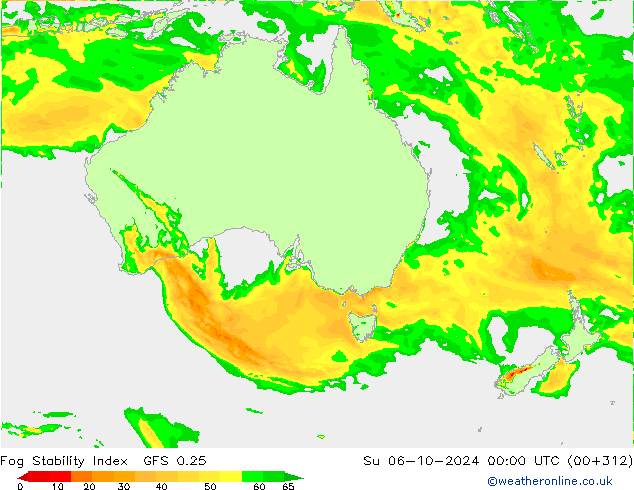 Fog Stability Index GFS 0.25 dim 06.10.2024 00 UTC