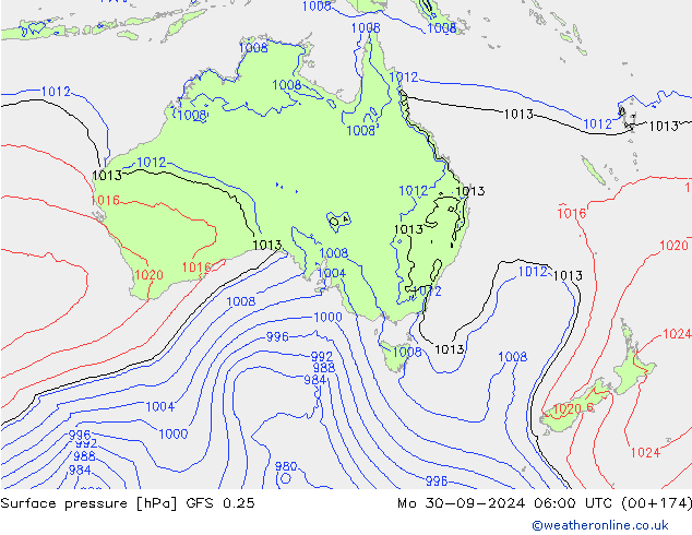 GFS 0.25: Po 30.09.2024 06 UTC