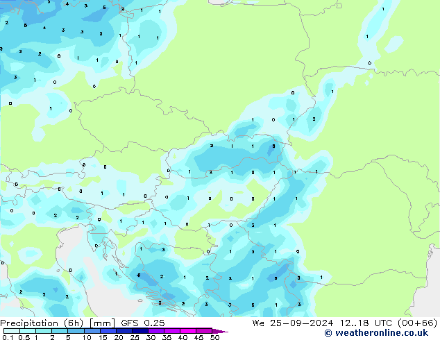 Z500/Rain (+SLP)/Z850 GFS 0.25  25.09.2024 18 UTC