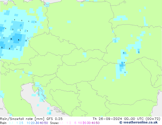 Regen/Sneeuwval GFS 0.25 do 26.09.2024 00 UTC