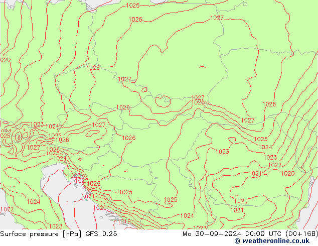 GFS 0.25: pon. 30.09.2024 00 UTC