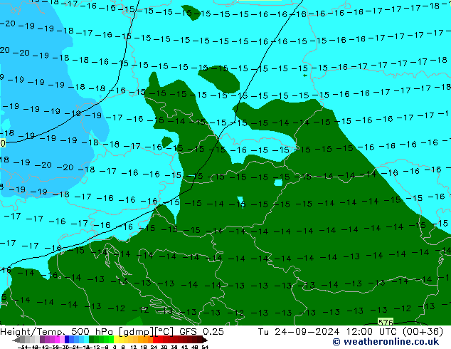 Z500/Rain (+SLP)/Z850 GFS 0.25 Di 24.09.2024 12 UTC