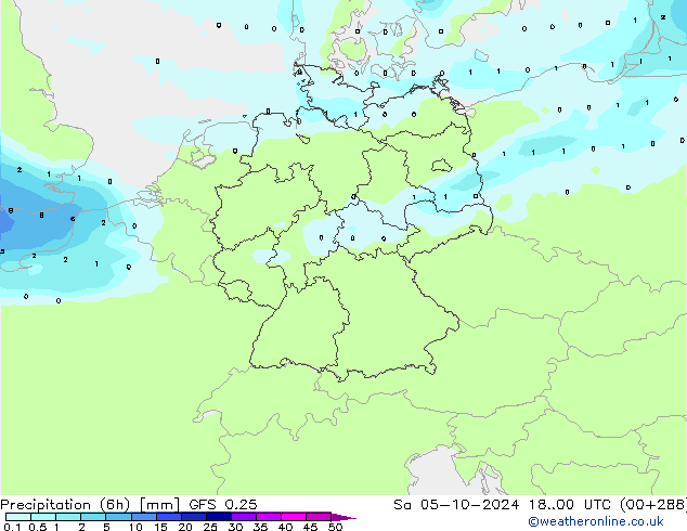 Z500/Rain (+SLP)/Z850 GFS 0.25 Sa 05.10.2024 00 UTC