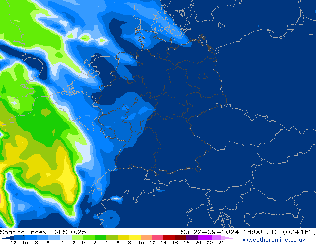 Soaring Index GFS 0.25 dom 29.09.2024 18 UTC