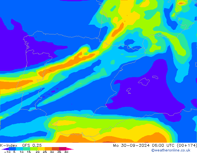 K-Index GFS 0.25 Mo 30.09.2024 06 UTC