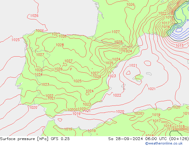 GFS 0.25: sam 28.09.2024 06 UTC