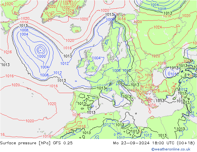 GFS 0.25: Seg 23.09.2024 18 UTC