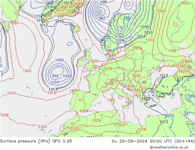 GFS 0.25: nie. 29.09.2024 00 UTC