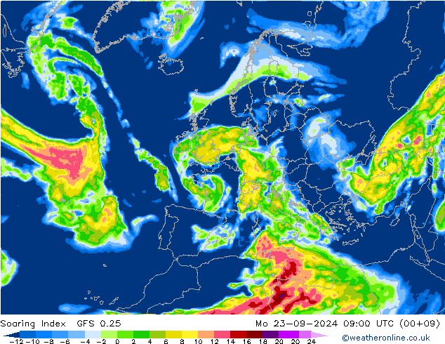 Soaring Index GFS 0.25 Mo 23.09.2024 09 UTC