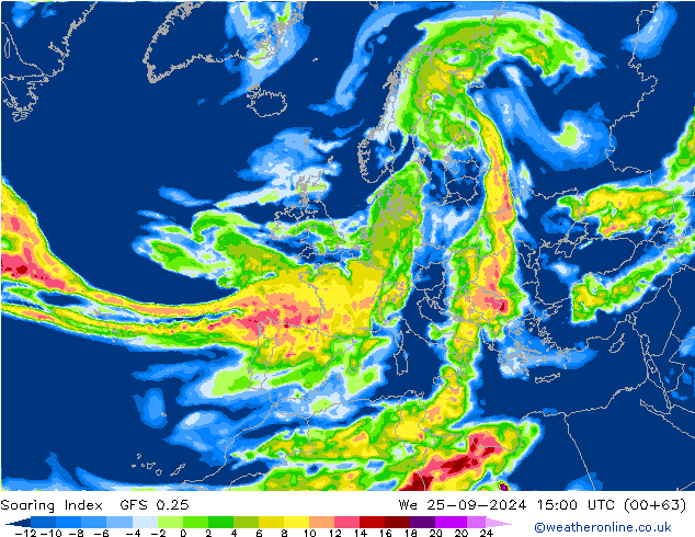 Soaring Index GFS 0.25 We 25.09.2024 15 UTC