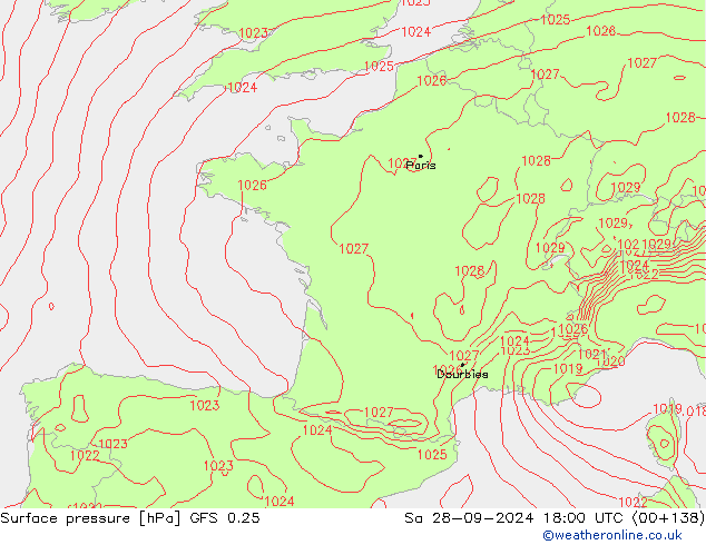 GFS 0.25: Sa 28.09.2024 18 UTC