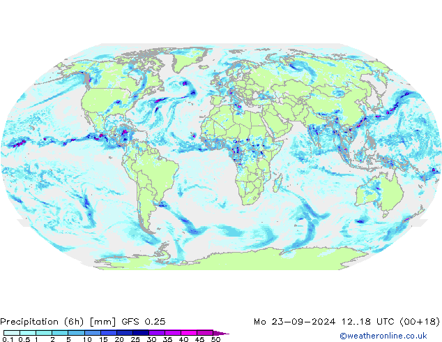 Z500/Rain (+SLP)/Z850 GFS 0.25 pon. 23.09.2024 18 UTC