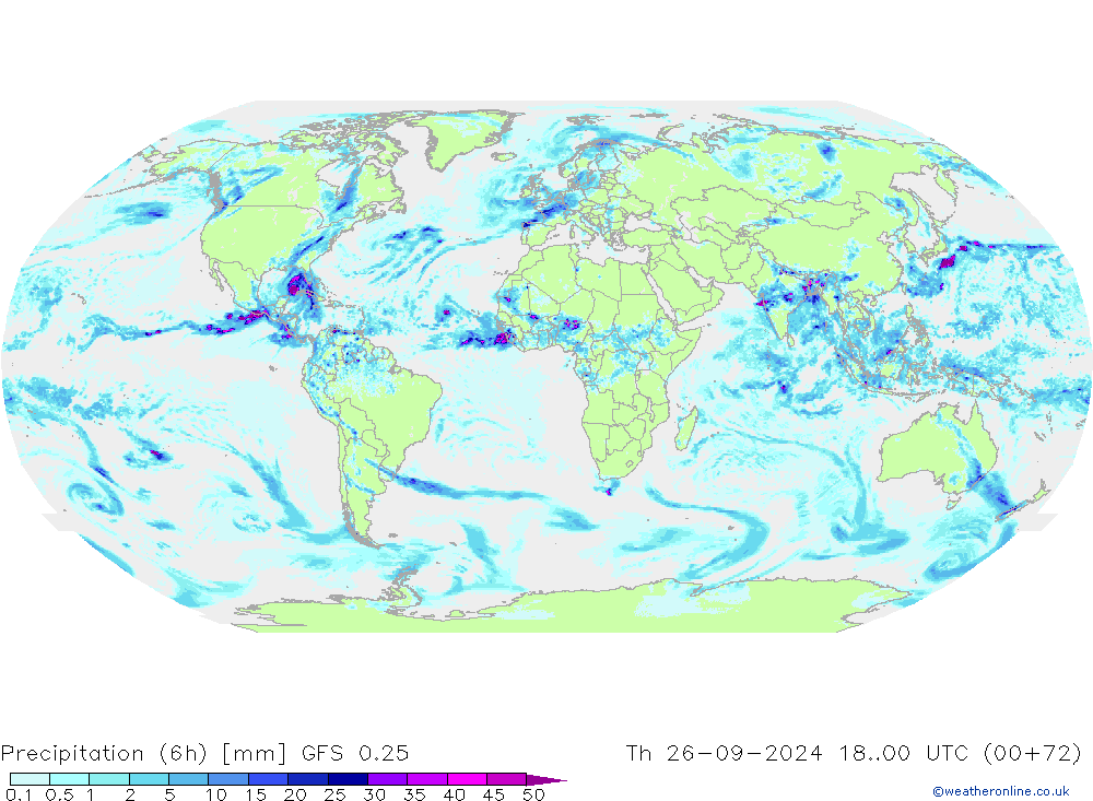 Z500/Rain (+SLP)/Z850 GFS 0.25 Th 26.09.2024 00 UTC