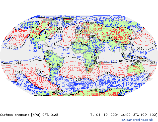 GFS 0.25: Di 01.10.2024 00 UTC