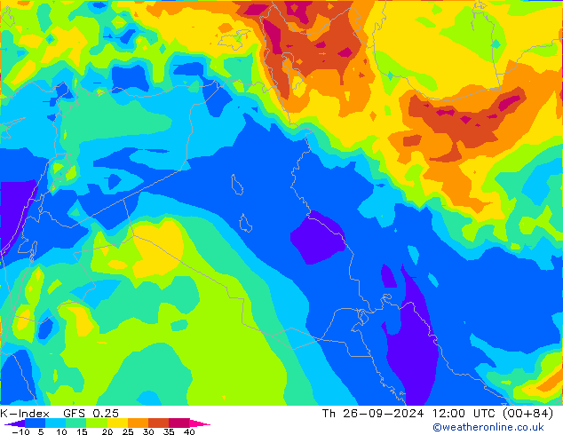 K-Index GFS 0.25 Čt 26.09.2024 12 UTC