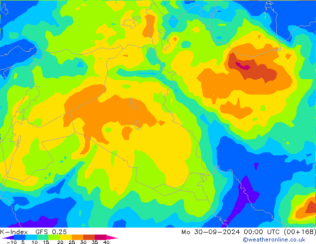 K-Index GFS 0.25 ma 30.09.2024 00 UTC