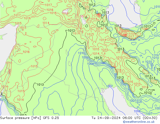 GFS 0.25: Ter 24.09.2024 06 UTC