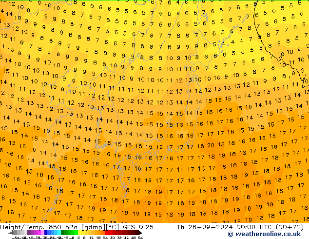 Yükseklik/Sıc. 850 hPa GFS 0.25 Per 26.09.2024 00 UTC