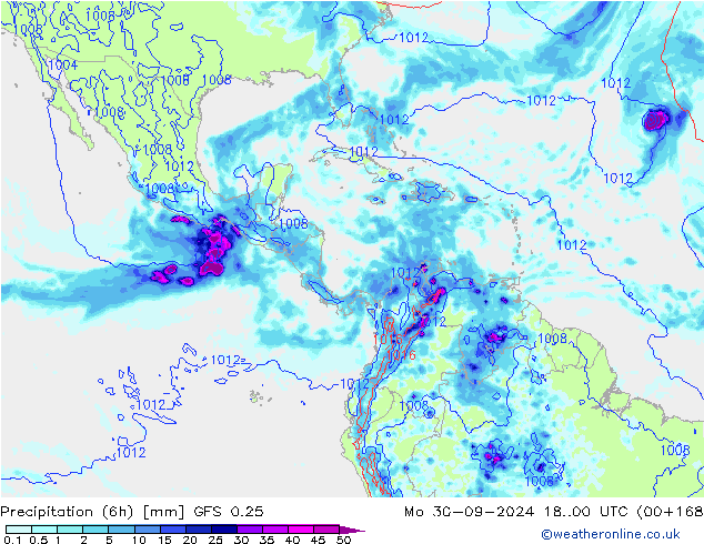 Z500/Rain (+SLP)/Z850 GFS 0.25 Mo 30.09.2024 00 UTC