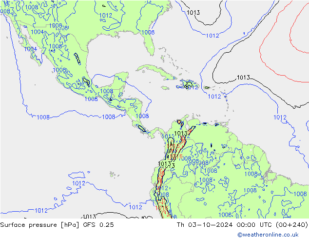 GFS 0.25: Per 03.10.2024 00 UTC