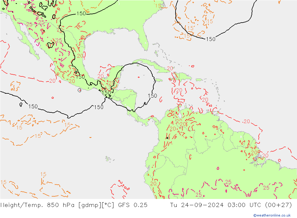 Z500/Rain (+SLP)/Z850 GFS 0.25 Tu 24.09.2024 03 UTC