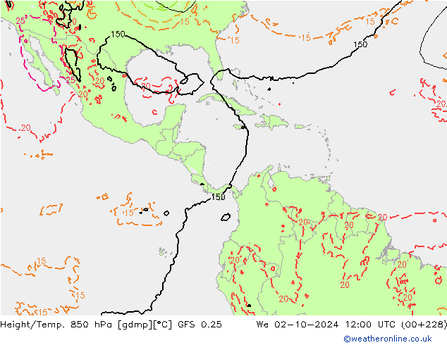 Z500/Regen(+SLP)/Z850 GFS 0.25 wo 02.10.2024 12 UTC