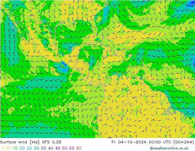 Bodenwind GFS 0.25 Fr 04.10.2024 00 UTC