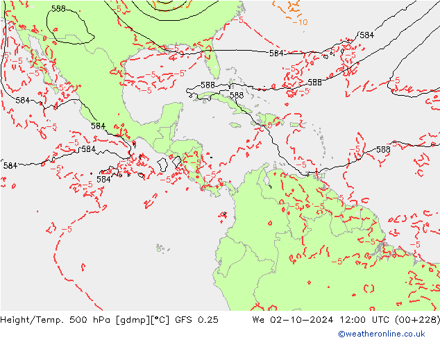 Z500/Regen(+SLP)/Z850 GFS 0.25 wo 02.10.2024 12 UTC