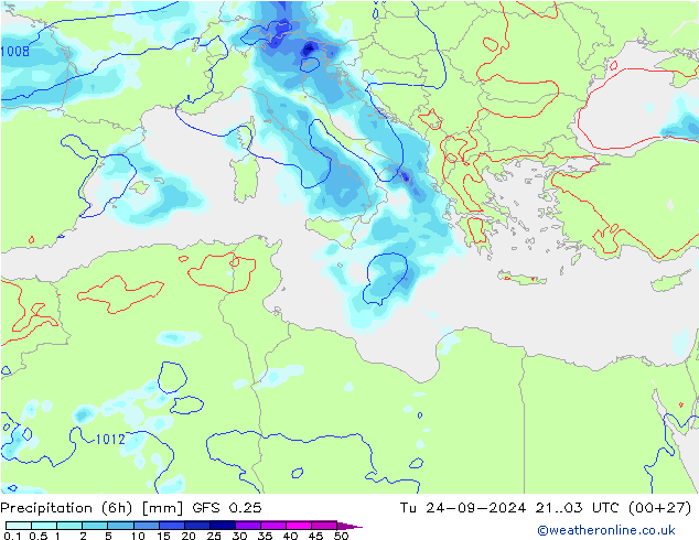 Z500/Rain (+SLP)/Z850 GFS 0.25 mar 24.09.2024 03 UTC