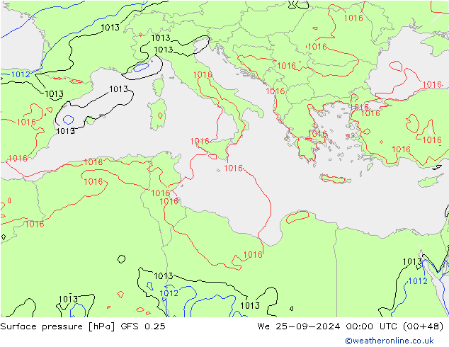 GFS 0.25: mié 25.09.2024 00 UTC