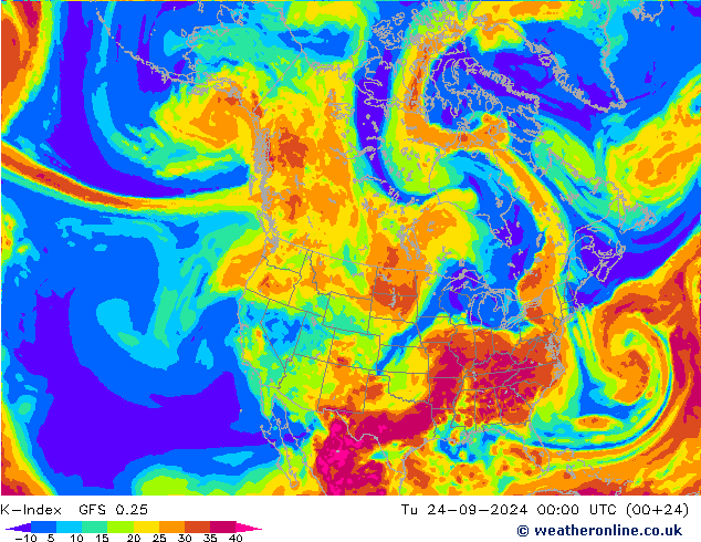 K-Index GFS 0.25 Ter 24.09.2024 00 UTC