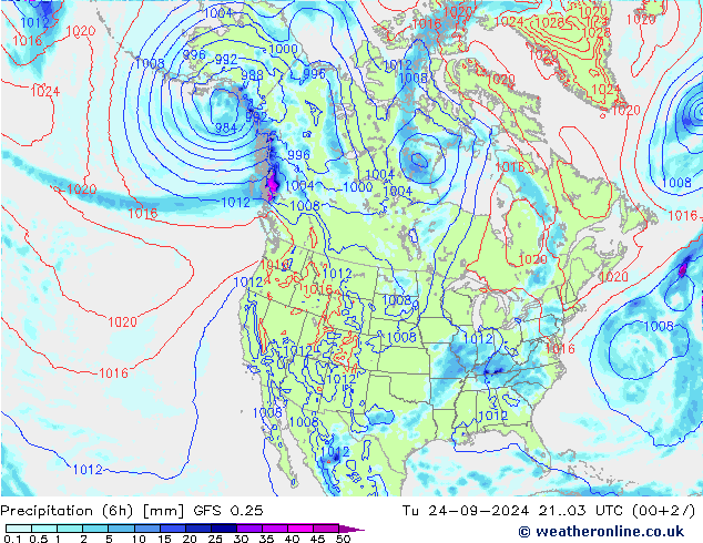 Z500/Regen(+SLP)/Z850 GFS 0.25 di 24.09.2024 03 UTC