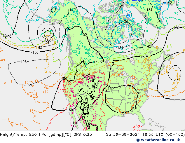 Z500/Rain (+SLP)/Z850 GFS 0.25 dom 29.09.2024 18 UTC