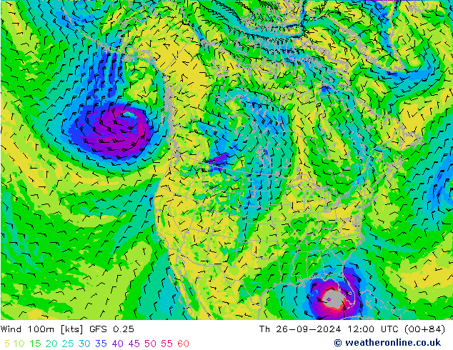 Wind 100m GFS 0.25 Do 26.09.2024 12 UTC