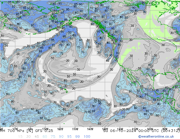 RV 700 hPa GFS 0.25 zo 06.10.2024 00 UTC