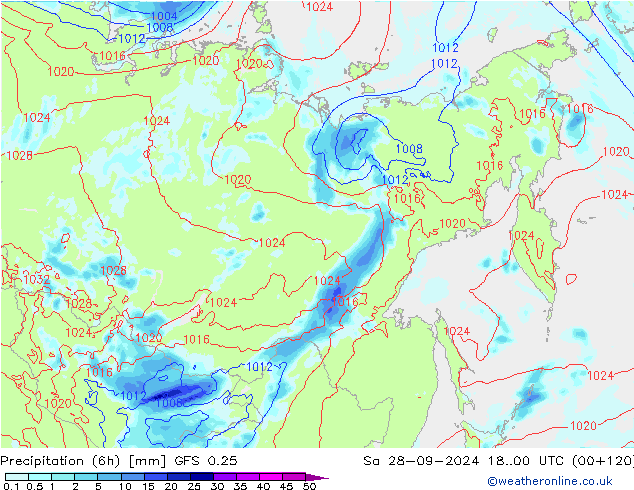 Z500/Regen(+SLP)/Z850 GFS 0.25 za 28.09.2024 00 UTC