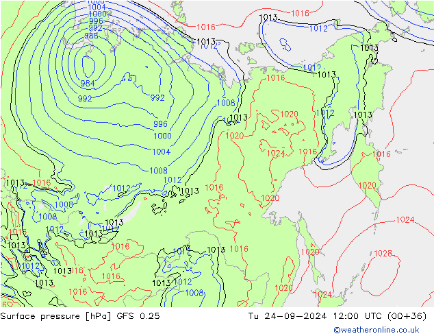 GFS 0.25: Tu 24.09.2024 12 UTC