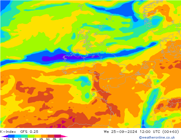 K-Index GFS 0.25 We 25.09.2024 12 UTC