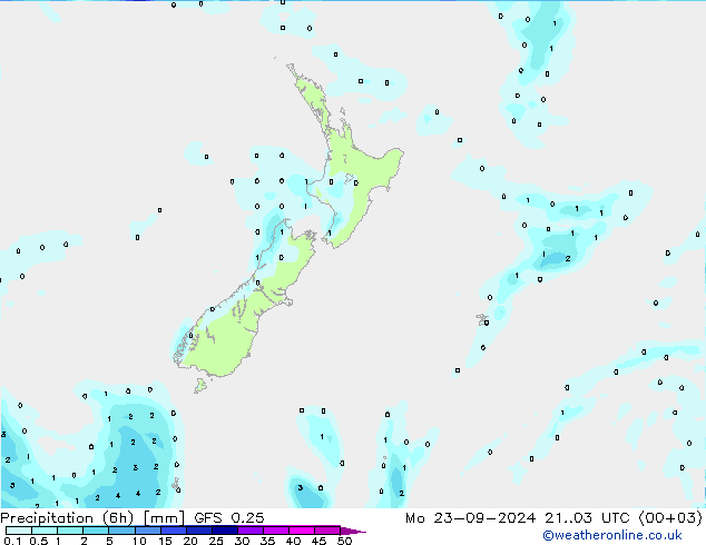 Z500/Rain (+SLP)/Z850 GFS 0.25 pon. 23.09.2024 03 UTC