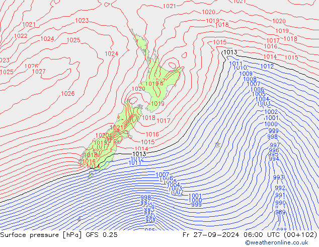 GFS 0.25: Fr 27.09.2024 06 UTC