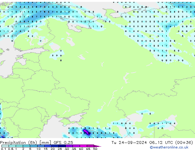 Z500/Rain (+SLP)/Z850 GFS 0.25 Tu 24.09.2024 12 UTC