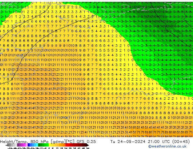 Z500/Rain (+SLP)/Z850 GFS 0.25 mar 24.09.2024 21 UTC