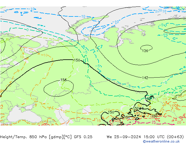 Z500/Regen(+SLP)/Z850 GFS 0.25 wo 25.09.2024 15 UTC