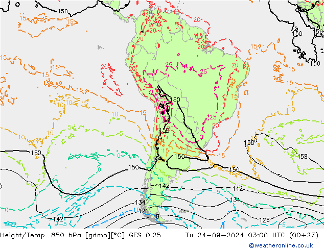 Z500/Rain (+SLP)/Z850 GFS 0.25 Di 24.09.2024 03 UTC