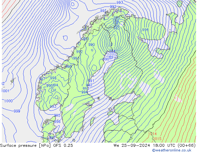 GFS 0.25: mié 25.09.2024 18 UTC