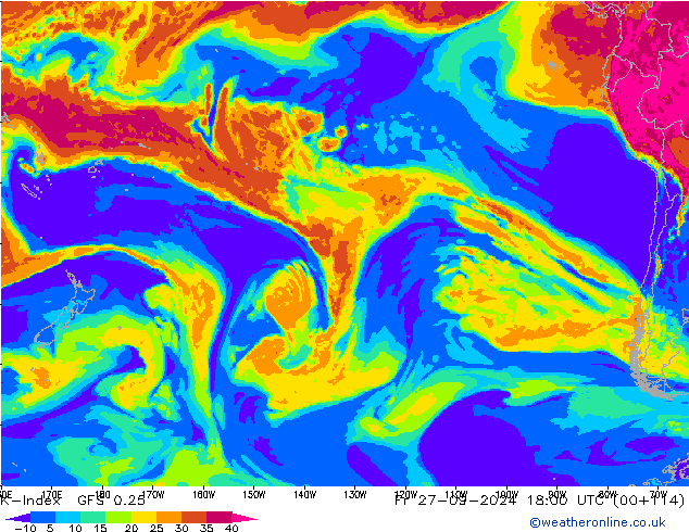 K-Index GFS 0.25 Sex 27.09.2024 18 UTC