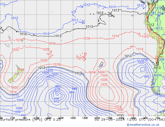 GFS 0.25: dom 29.09.2024 12 UTC