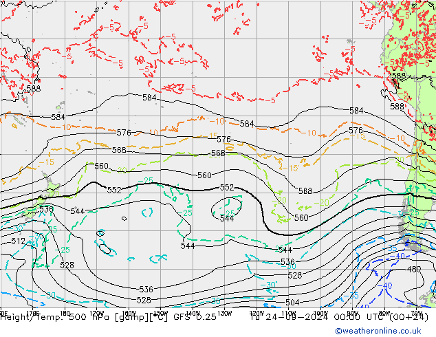 Z500/Rain (+SLP)/Z850 GFS 0.25 mar 24.09.2024 00 UTC