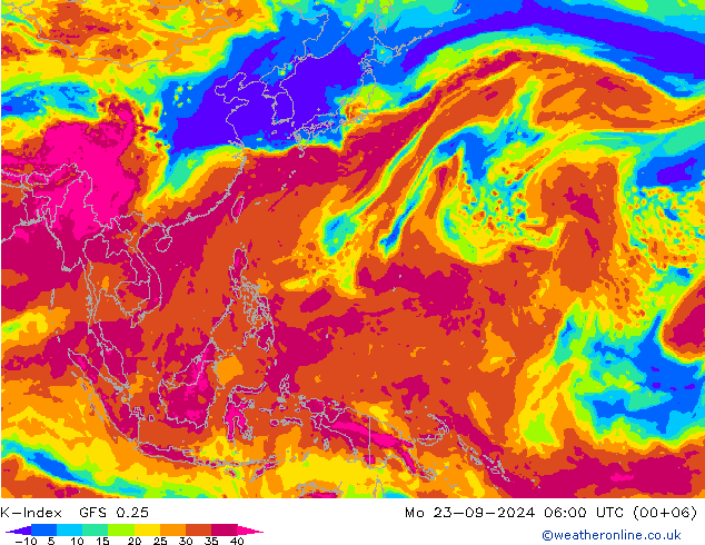 K-Index GFS 0.25 Mo 23.09.2024 06 UTC